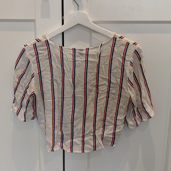 Stripped cropped blouse - Picture 2 of 3